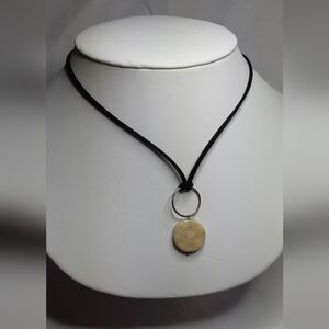 Fossilized Coral with Sterling Silver Wire Necklace